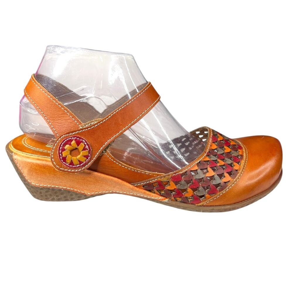 L’artiste X Spring Step Rosamarie Brown Leather Heart Mary Jane Size 40 US 9 9